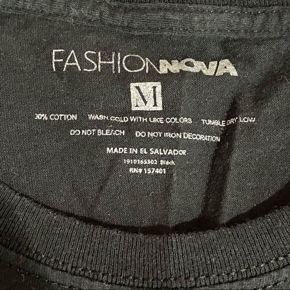 Fashion Nova Solid Black Short Sleeve Crop Top Rottweiler Dog Cotton size M - Picture 6 of 7